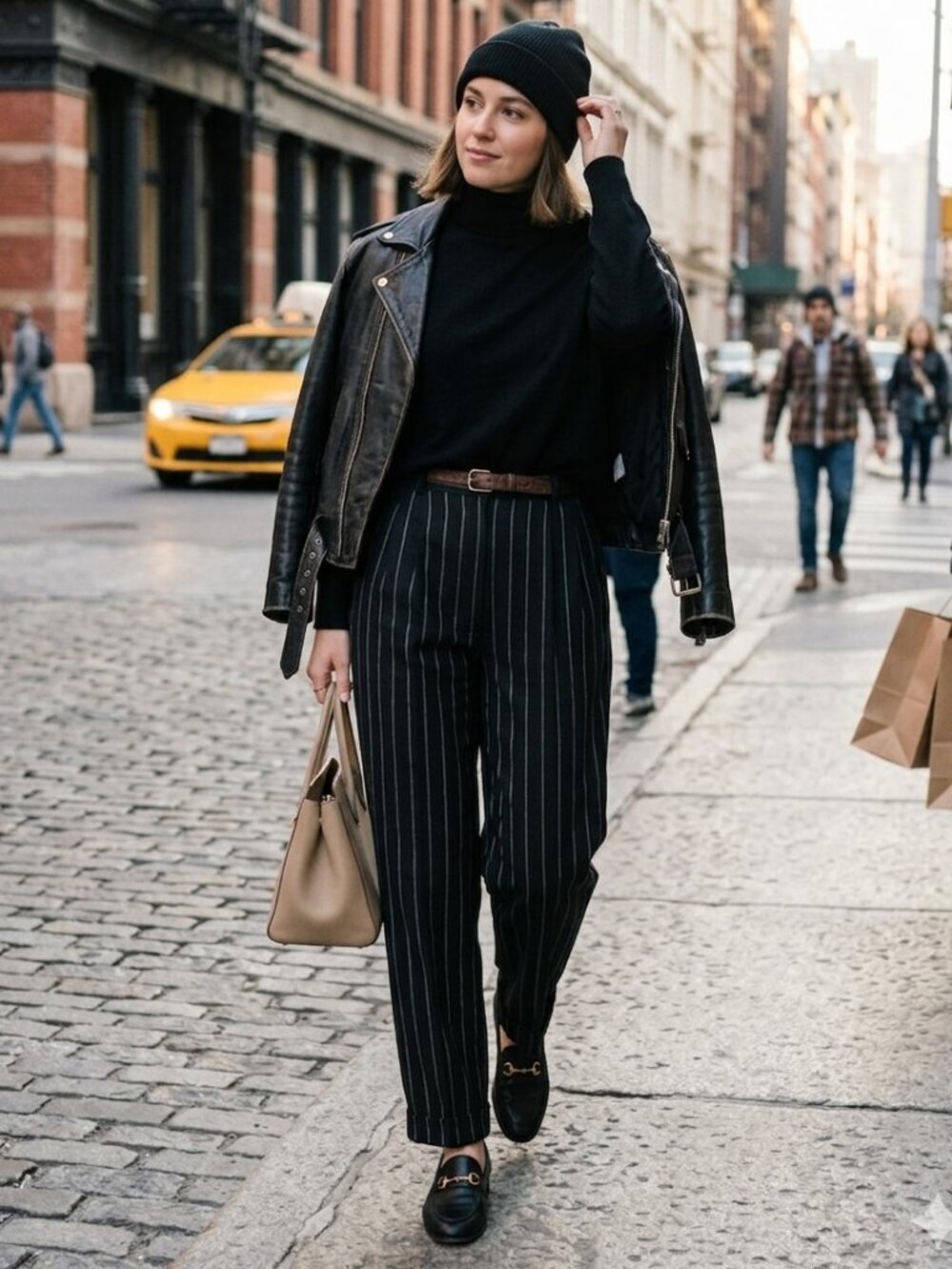 Vintage 80s Talbots Wool Pinstripe Trousers Pleated Cuffed Lined Pants 26